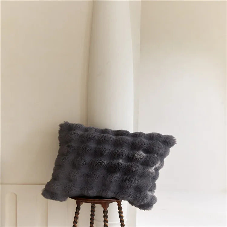 Image of Luxury faux fur throw blanket for cozy home decor