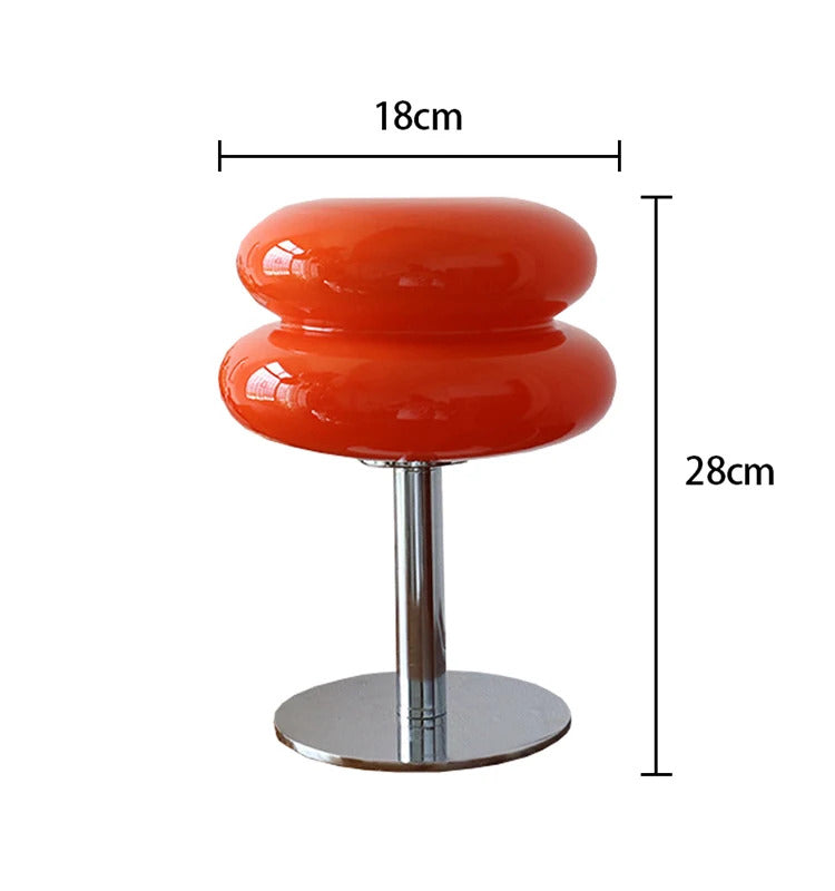 Image of Macaron glass table lamp with trichromatic dimming for stylish bedroom decor