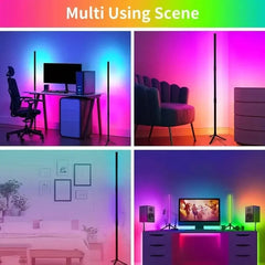 Modern RGB LED floor lamp with smart remote control for atmospheric lighting