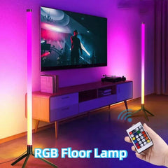 Modern RGB LED floor lamp with smart remote control for atmospheric lighting