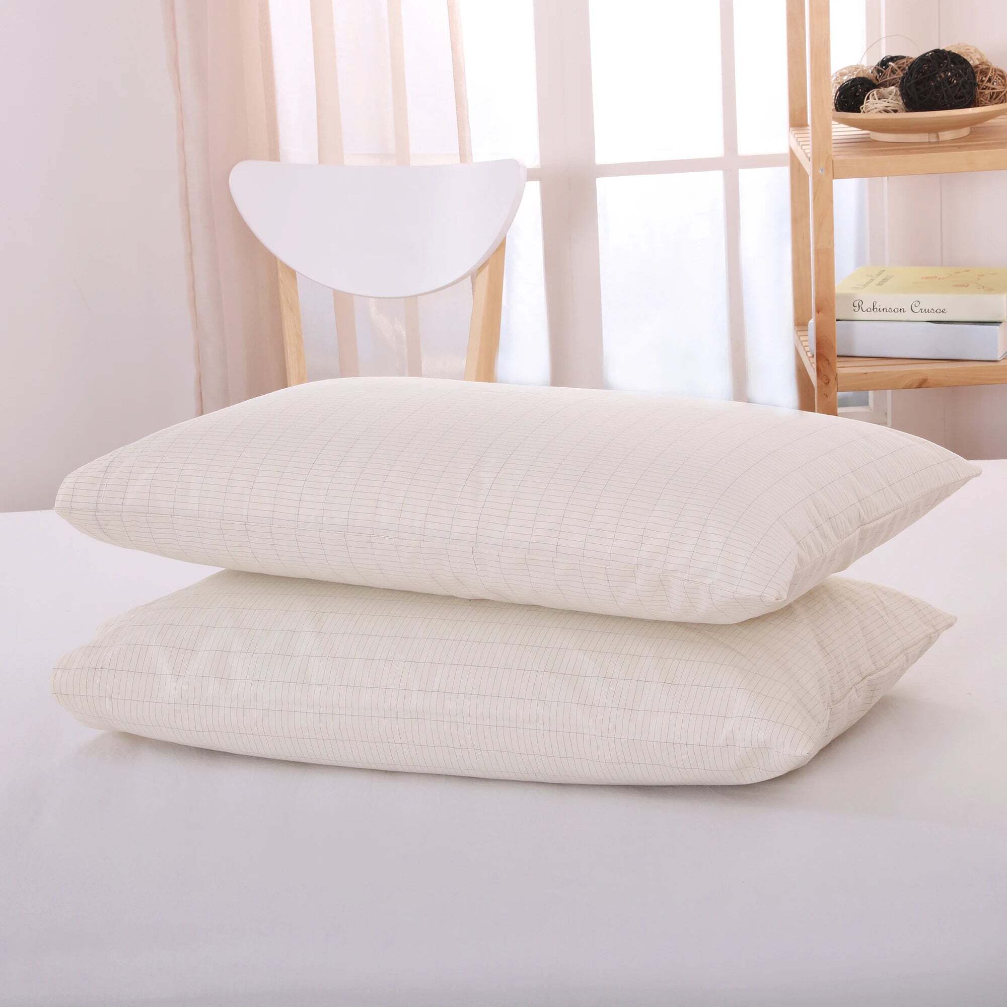 Image of Maxsharer earthing silver grounding pillow case with grounding cable for deep sleep