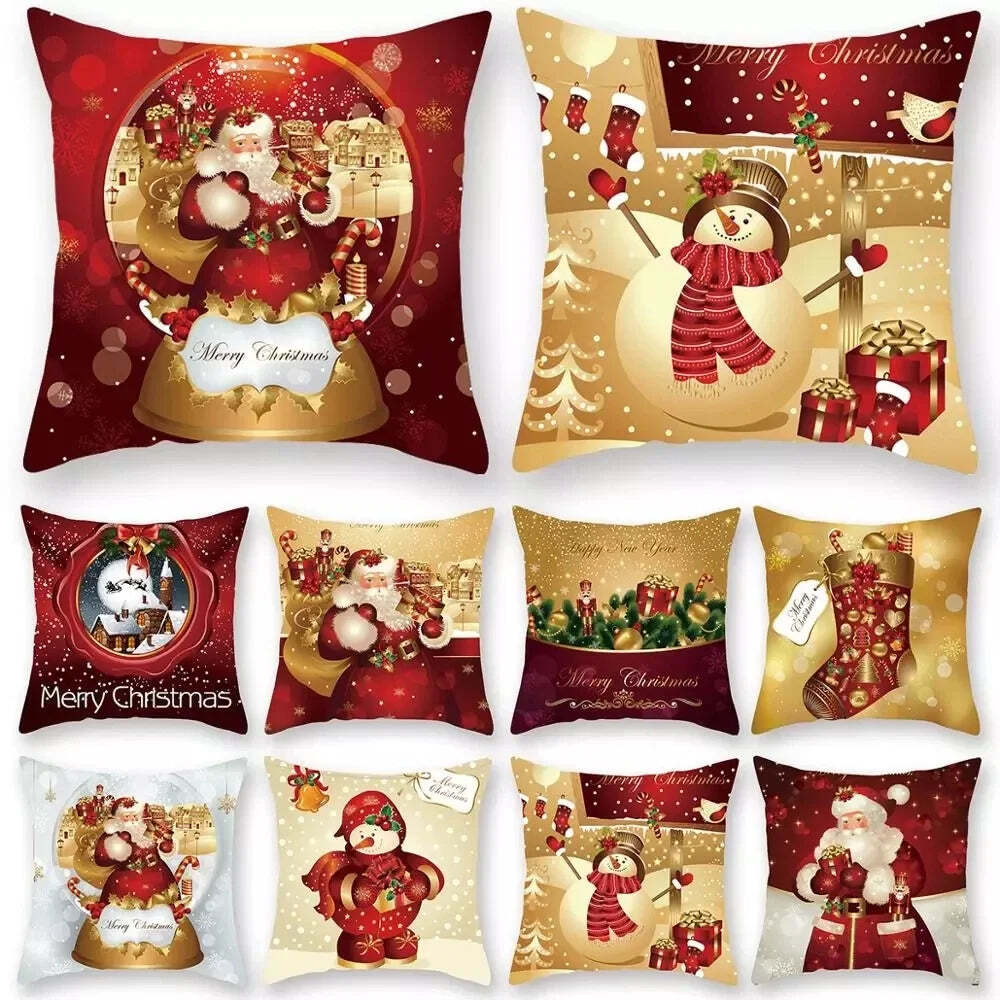 Image of Merry Christmas decorative cushion cover for festive home decor