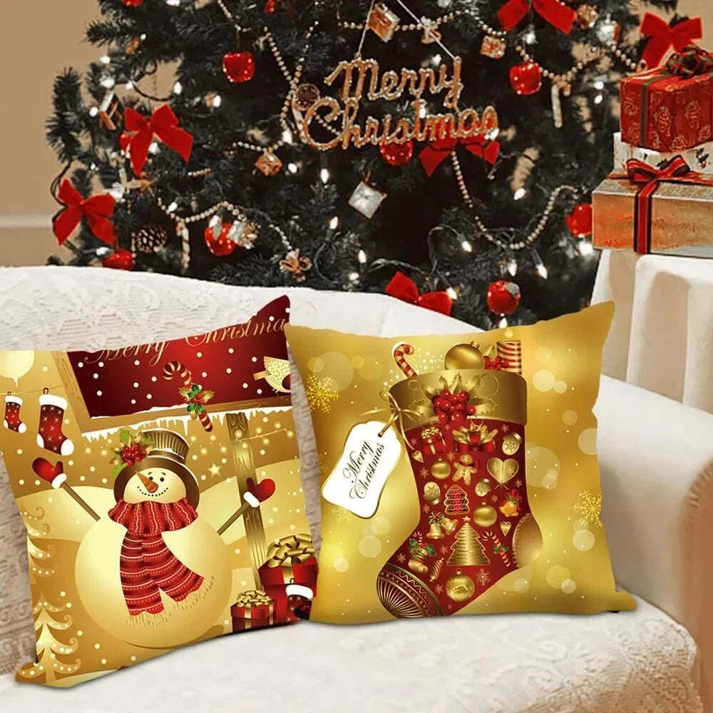 Image of Merry Christmas decorative cushion cover for festive home decor