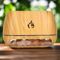 Image of Mini ultrasonic essential oil diffuser with 3D flame effect for aromatherapy and air freshening