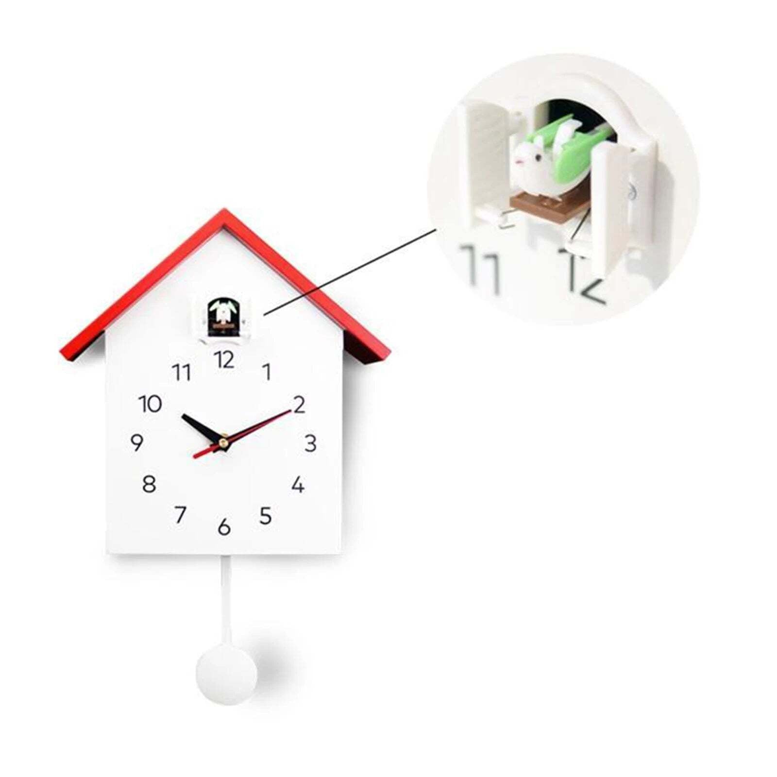 Image of Modern bird cuckoo quartz wall clock for home and office decoration