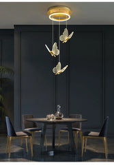 Image of Modern butterfly chandelier with acrylic lampshade for living and dining room lighting