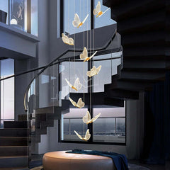 Image of Modern butterfly chandelier with acrylic lampshade for living and dining room lighting