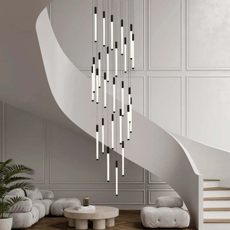 Image of Modern chandelier with LED lights for living room and dining decor