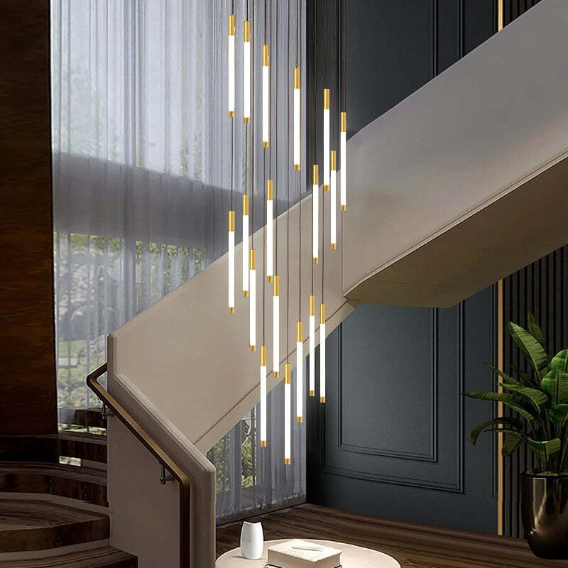 Image of Modern chandelier with LED lights for living room and dining decor