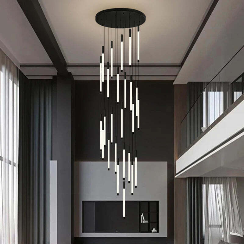 Image of Modern chandelier with LED lights for living room and dining decor