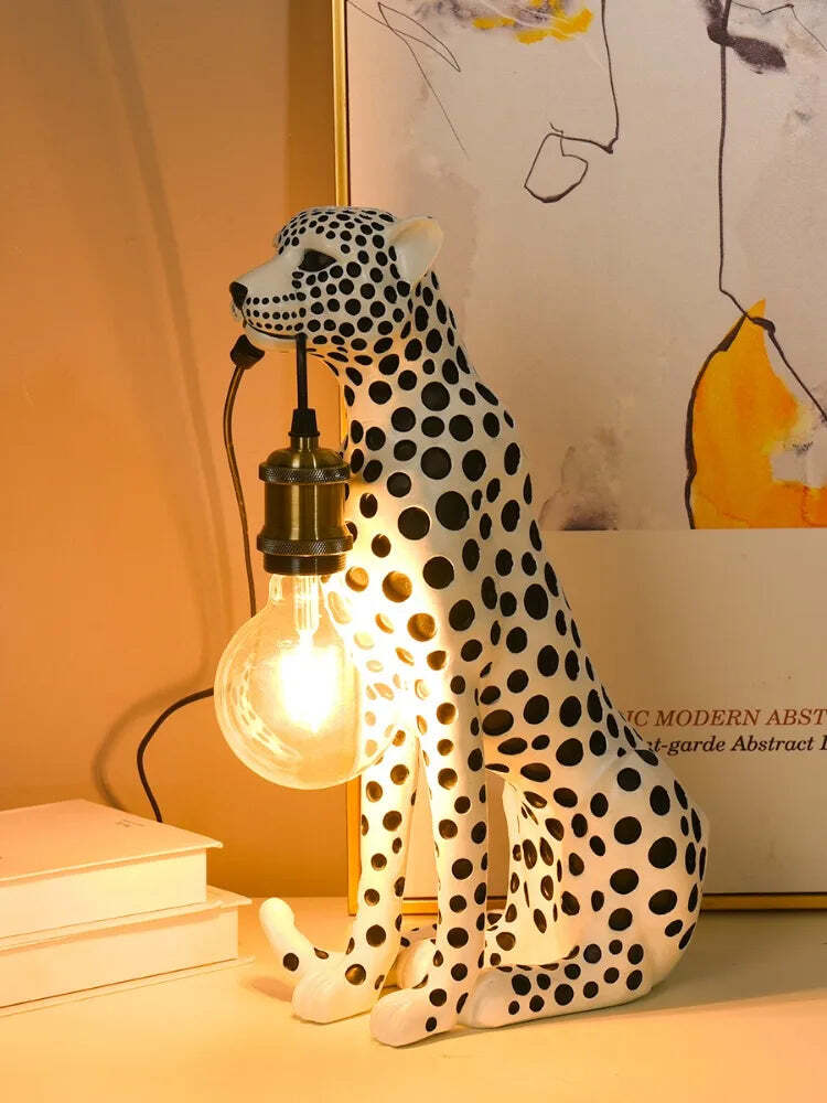 Image of Modern creativity cheetah sculpture for living room decor and accessories