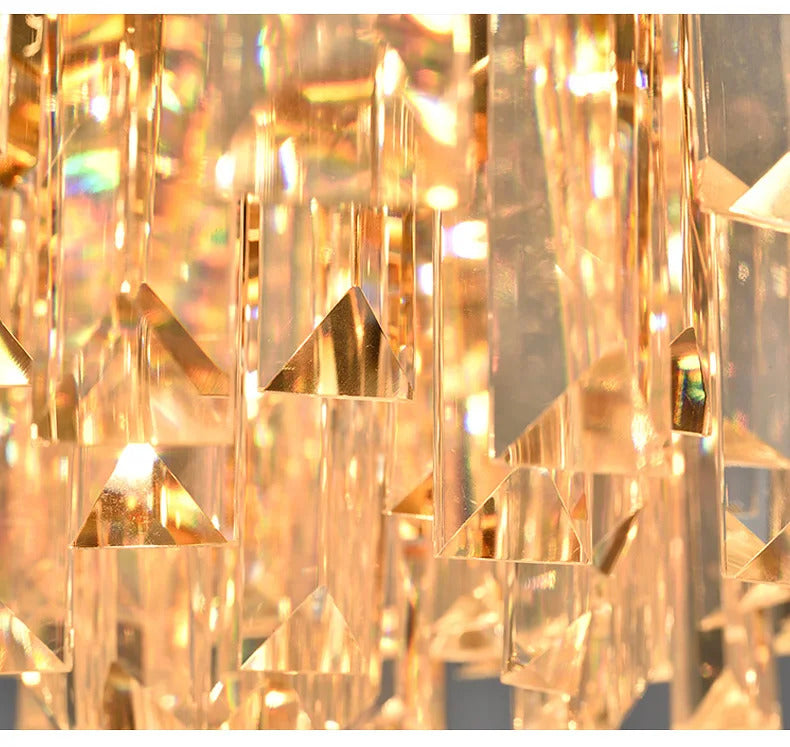 Image of Modern crystal gold chandelier lighting for living room and kitchen decor