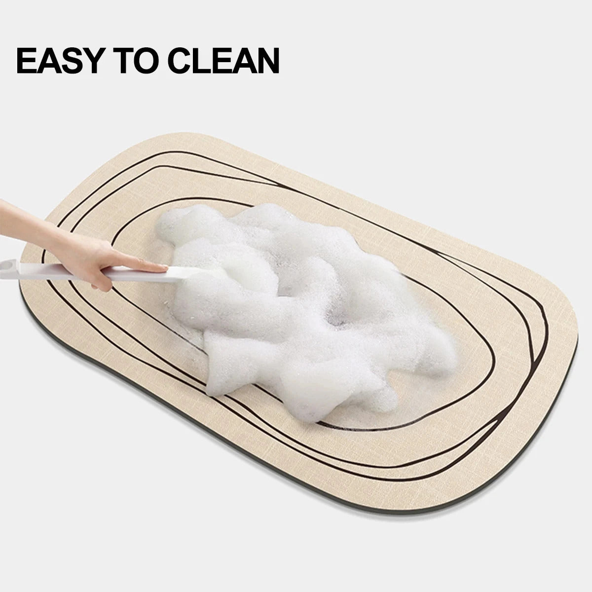 Image of Modern diatomaceous earth bath mat for safety and style