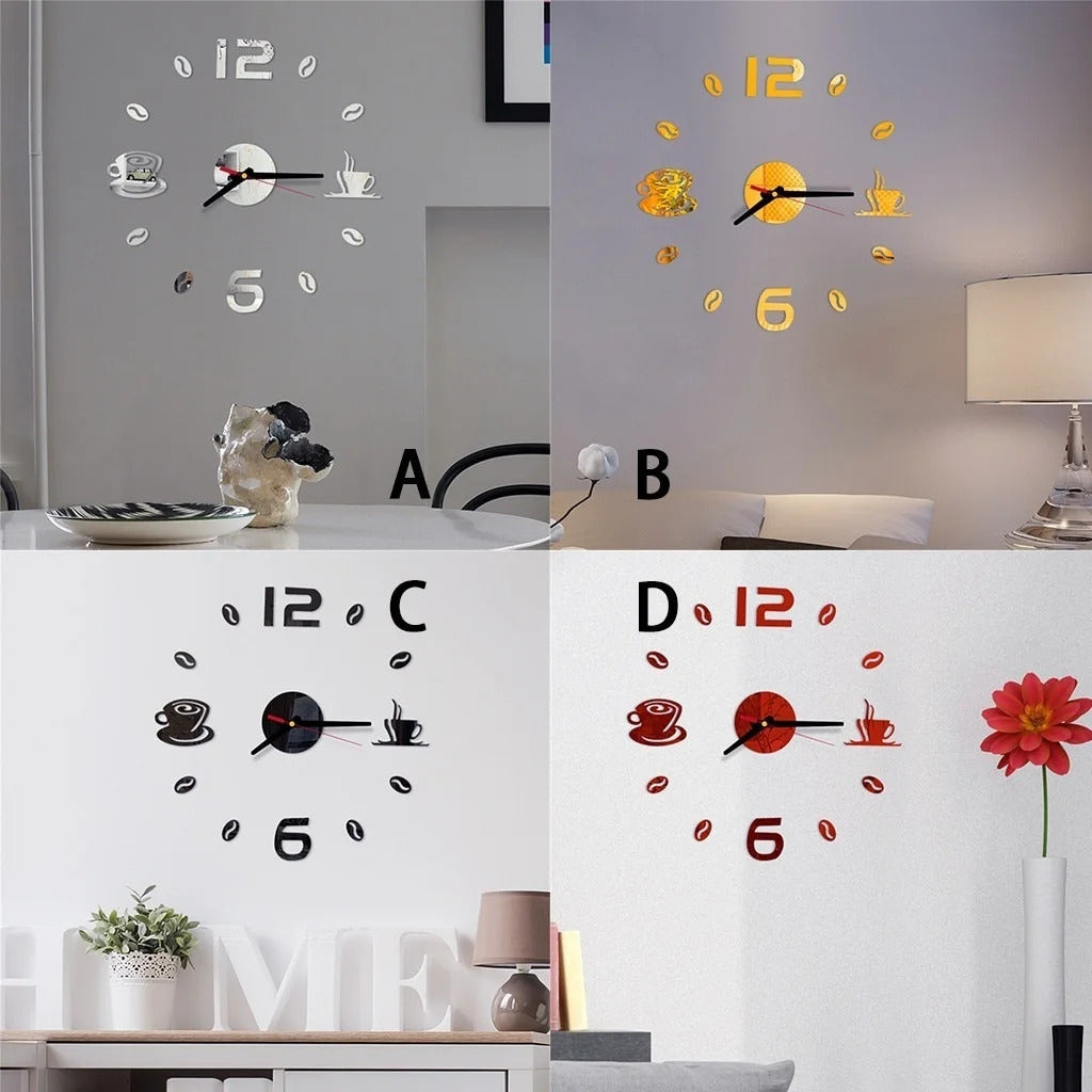 Image of Modern DIY digital wall clock sticker for home decor