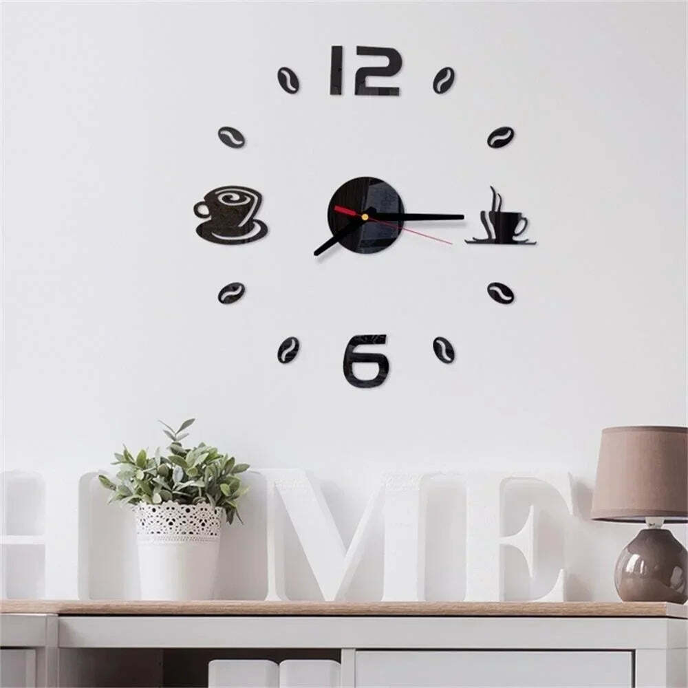 Image of Modern DIY digital wall clock sticker for home decor