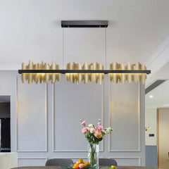 Image of Modern gold and black iceberg design LED chandelier for kitchen island and dining room