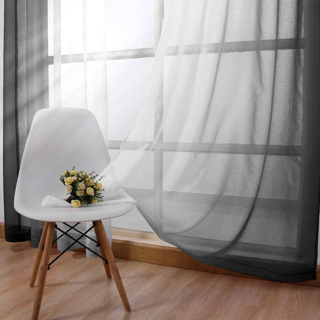 Image of Modern gradient color sheer curtains for elegant living spaces