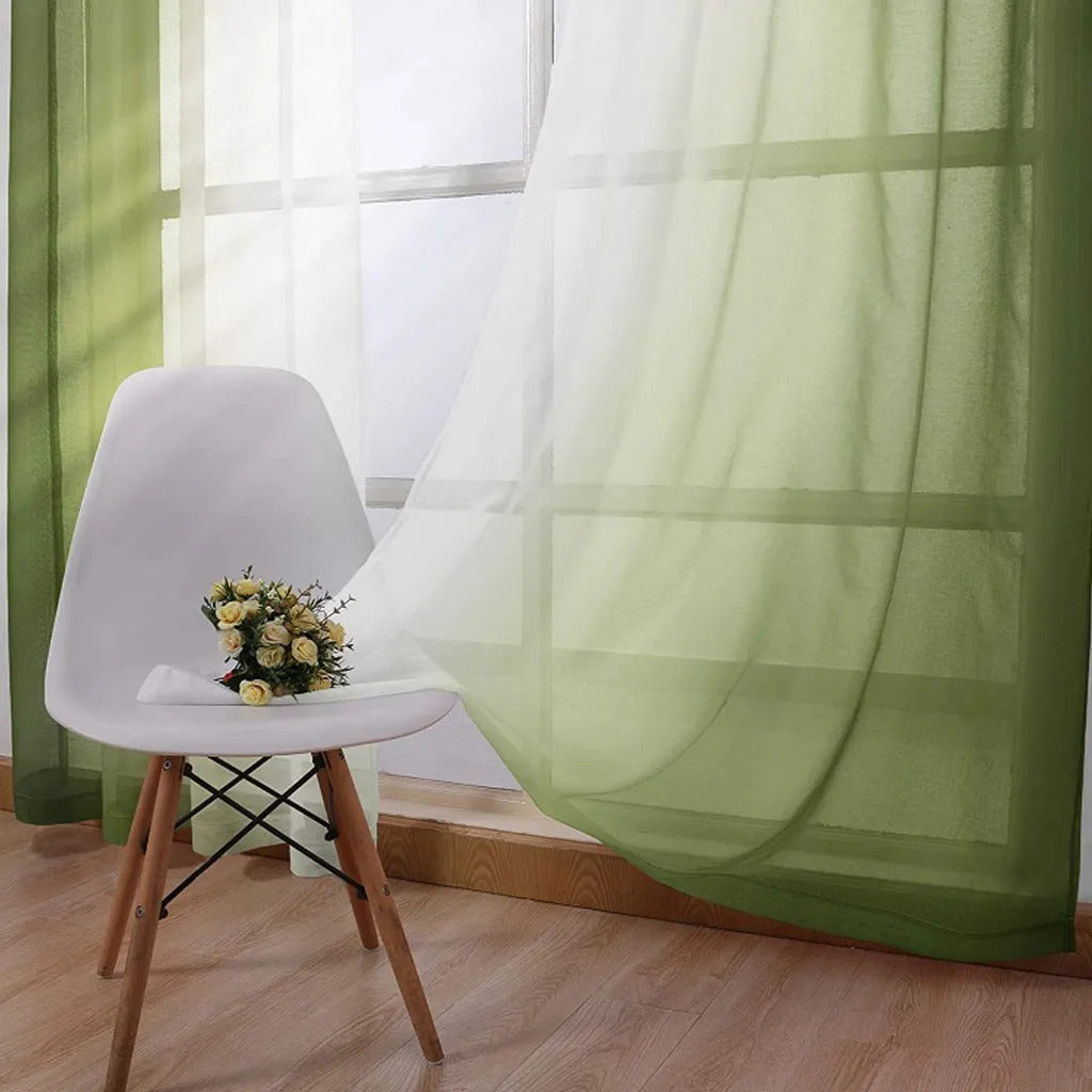 Image of Modern gradient color sheer curtains for elegant living spaces