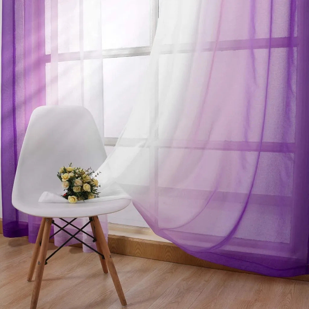 Image of Modern gradient color sheer curtains for elegant living spaces