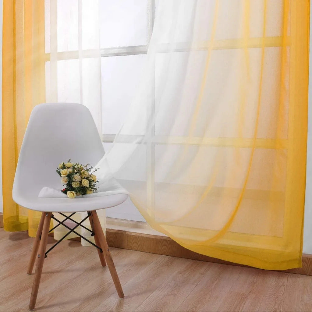 Image of Modern gradient color sheer curtains for elegant living spaces