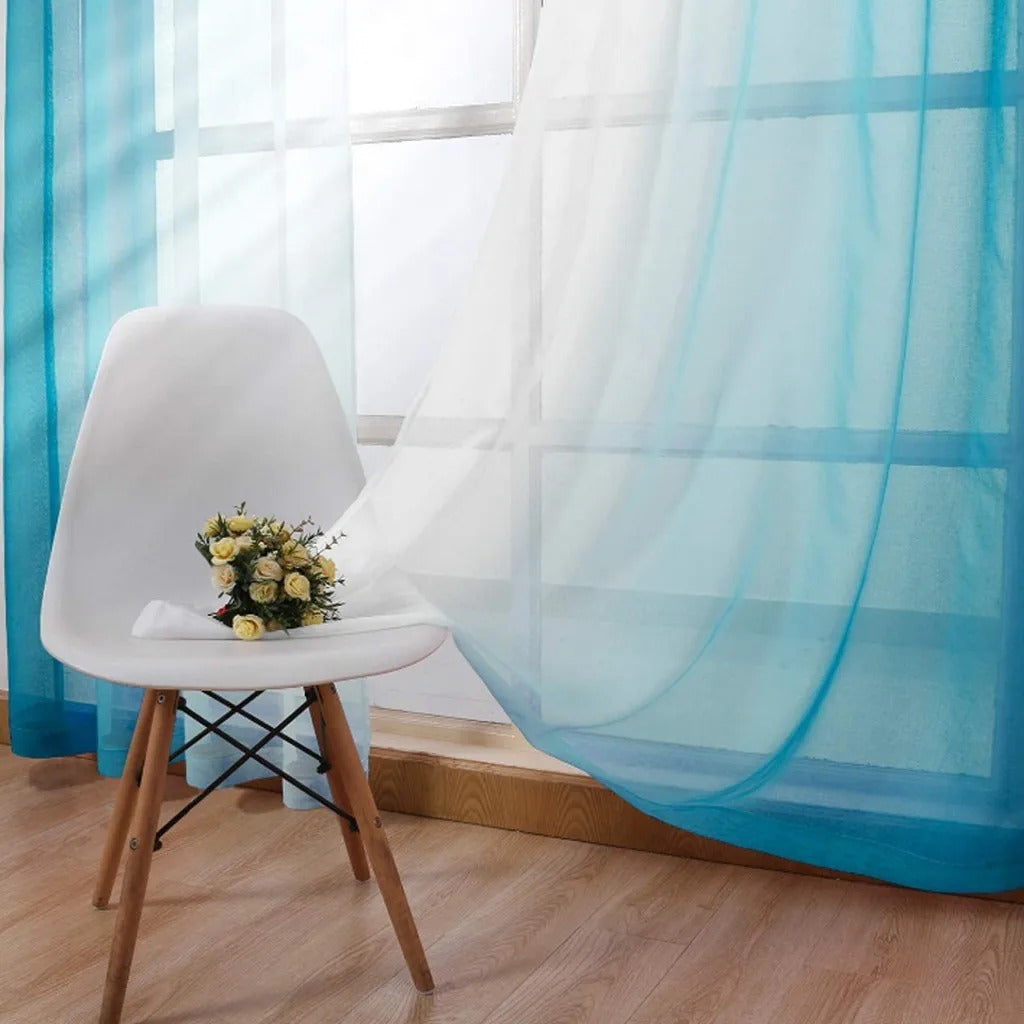 Image of Modern gradient color sheer curtains for elegant living spaces