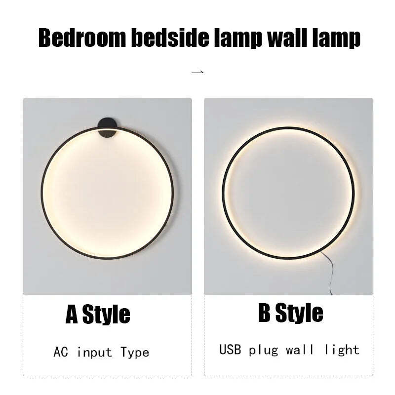 Image of Modern LED wall lamp for stylish bedroom and living room decor