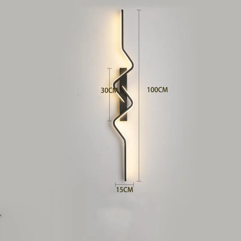 Image of Modern LED wall lamp long bar sconce for minimalist home decor in living room and bedroom