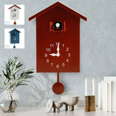 Image of Modern minimalist cuckoo wall clock with bird sound for stylish home décor