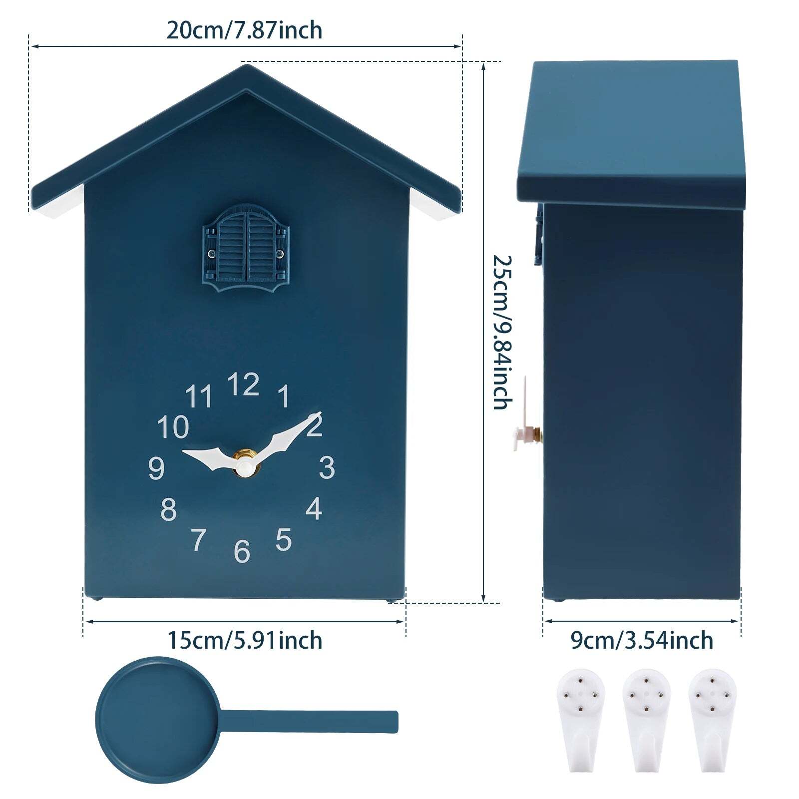 Image of Modern minimalist cuckoo wall clock with bird sound for stylish home décor