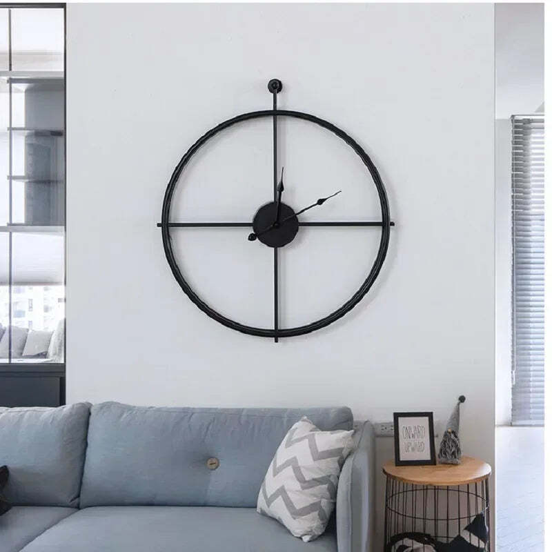 Image of Modern mute wall clock for home decor with digital display