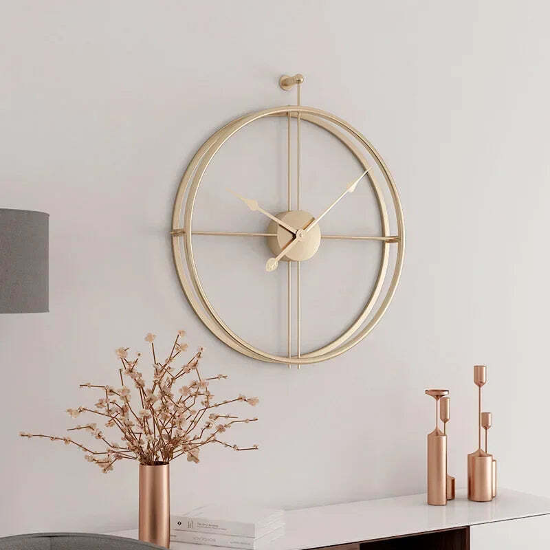 Image of Modern mute wall clock for home decor with digital display