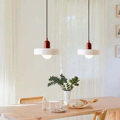 Image of Modern simple glass chandelier for home dining and bedroom decoration with E27 LED bulbs