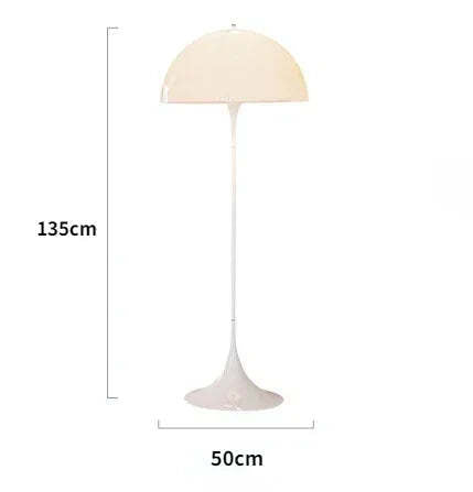 Image of Modern white mushroom table lamp for bedroom and living room decor