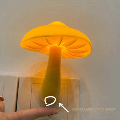 Image of Mushroom-shaped LED night light with automatic sensor for home decor