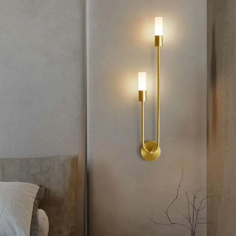 Image of Nordic modern LED strip wall lamp for simple bedroom and hotel corridor decor