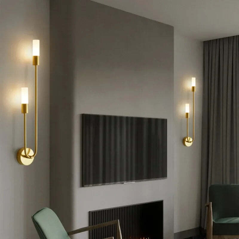 Image of Nordic modern LED strip wall lamp for simple bedroom and hotel corridor decor