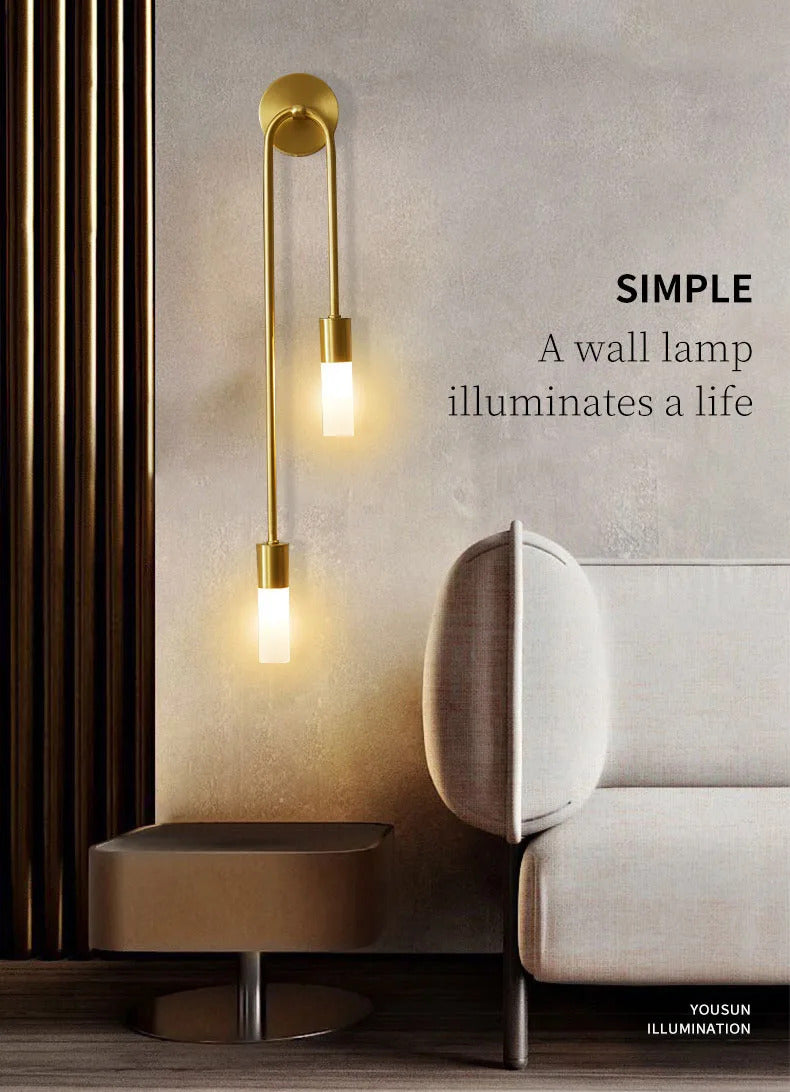 Image of Nordic modern LED strip wall lamp for simple bedroom and hotel corridor decor