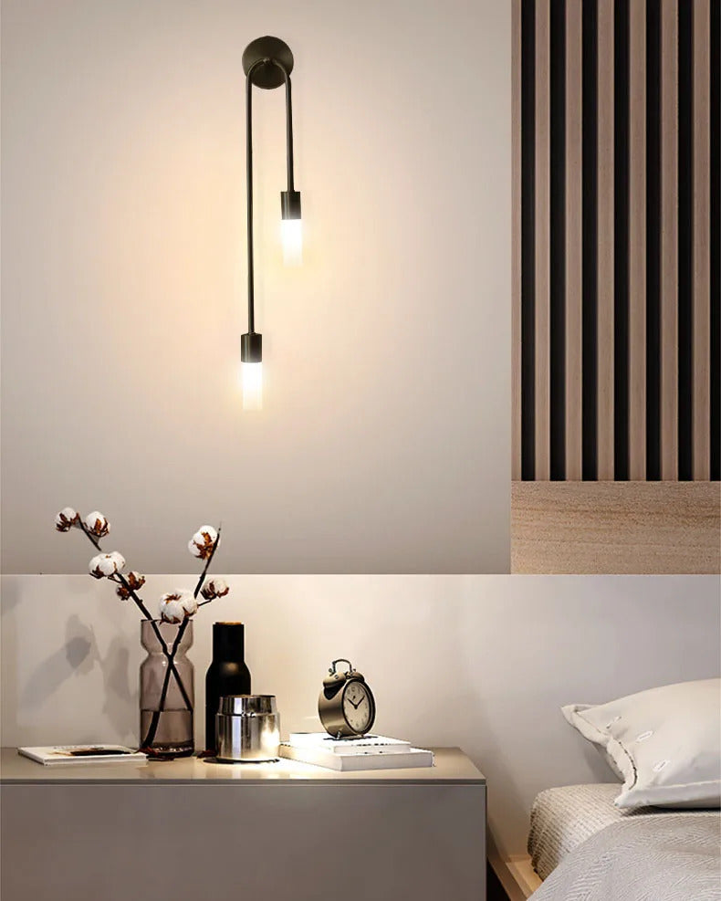 Image of Nordic modern LED strip wall lamp for simple bedroom and hotel corridor decor