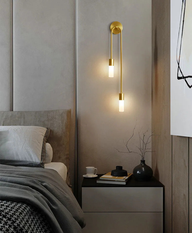 Image of Nordic modern LED strip wall lamp for simple bedroom and hotel corridor decor