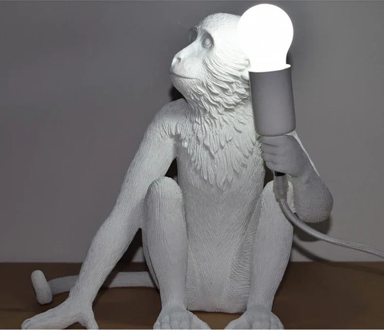 Image of Nordic resin monkey LED pendant light for modern home decor