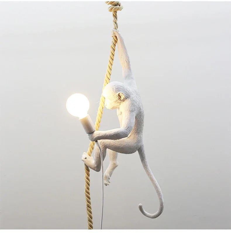 Image of Nordic resin monkey LED pendant light for modern home decor