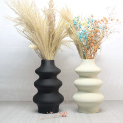 Image of Nordic style 3D printed white vase decoration for modern home decor