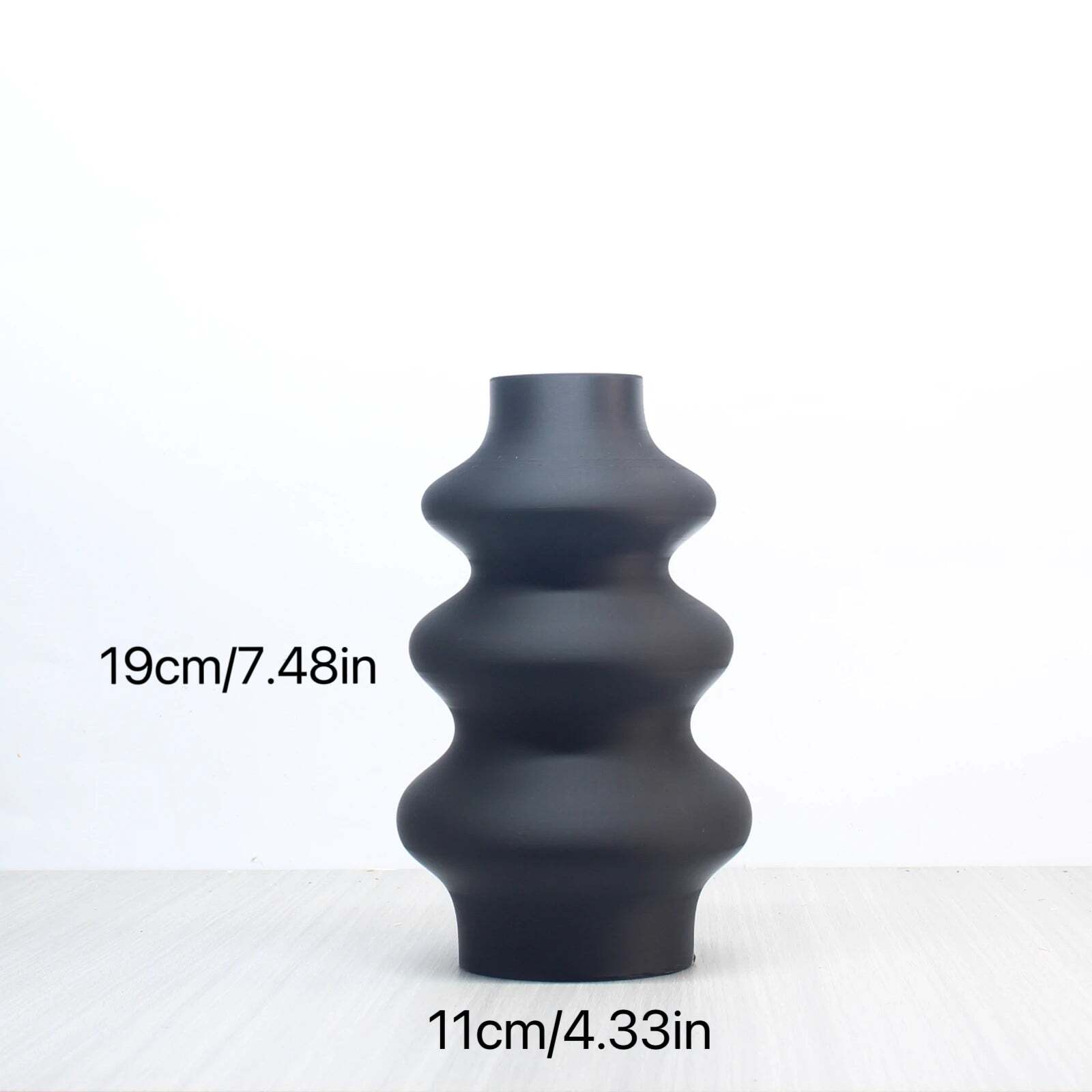 Image of Nordic style 3D printed white vase decoration for modern home decor