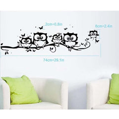 Image of Owl and butterfly wall sticker for kids' rooms and home decor