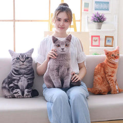 Image of Plush cartoon cat pillow for kids' decor and gifts