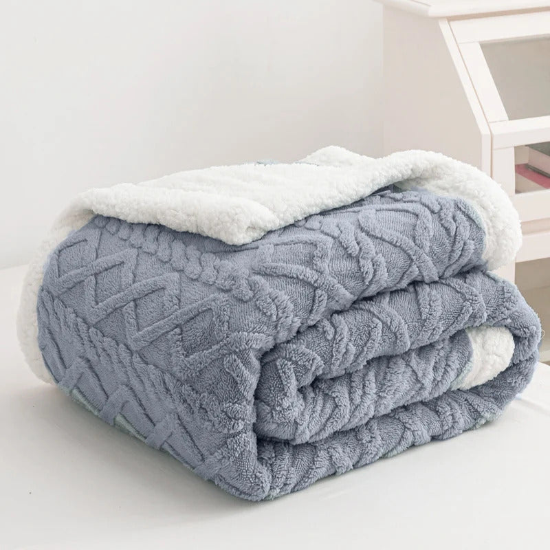 Image of Plush velvet bedspread blanket for winter warmth and home decor