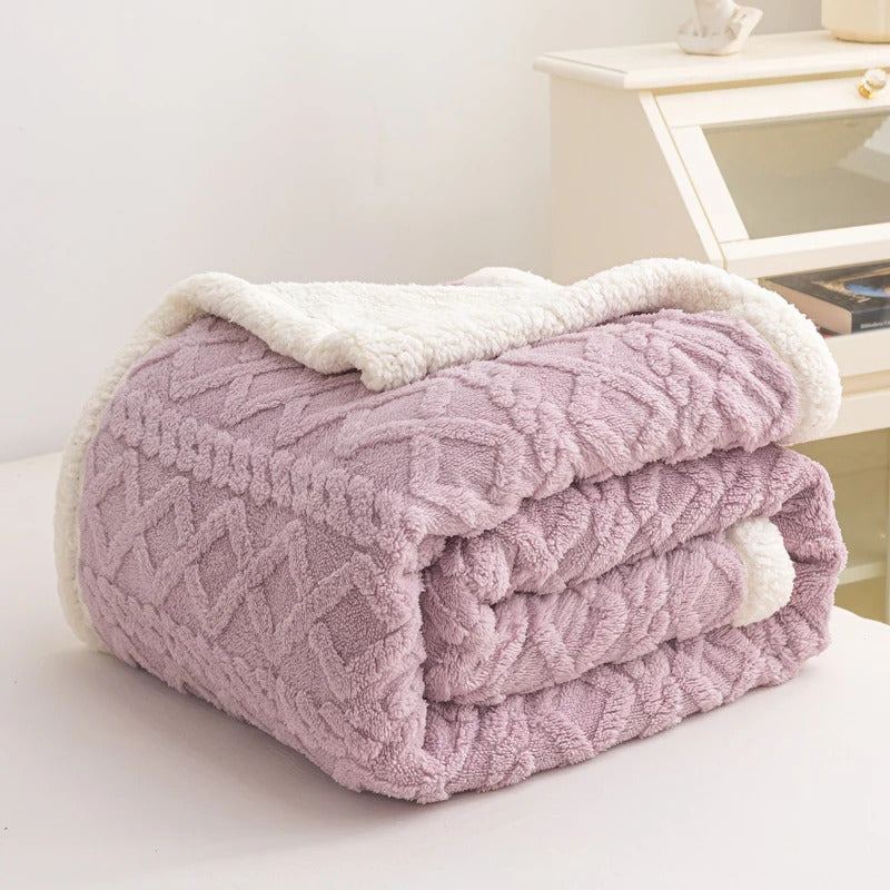 Image of Plush velvet bedspread blanket for winter warmth and home decor