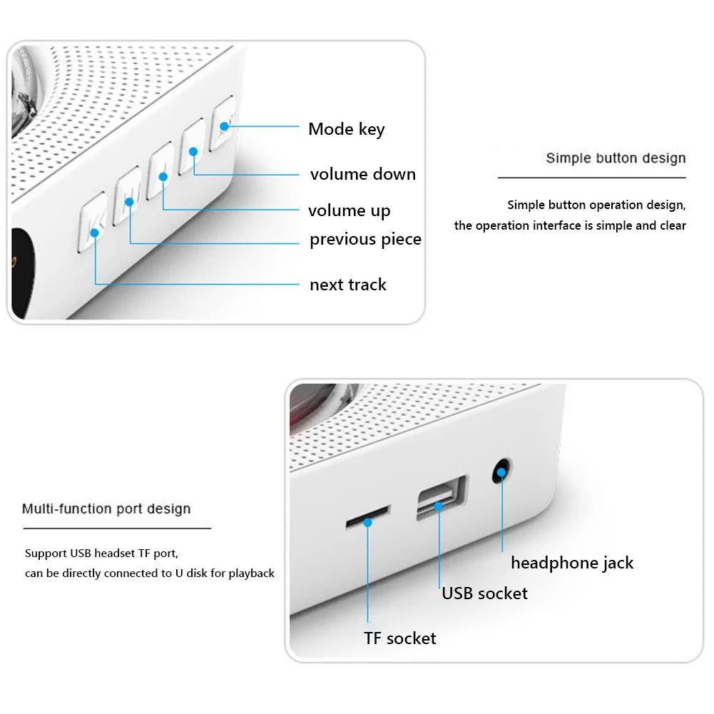 Image of Portable wall-mounted Bluetooth CD player with FM radio and remote control