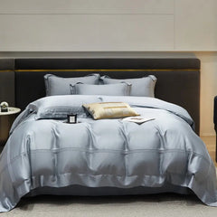 Image of Premium eucalyptus lyocell duvet cover cooling bedding set with silky soft pillowcases and bed sheet