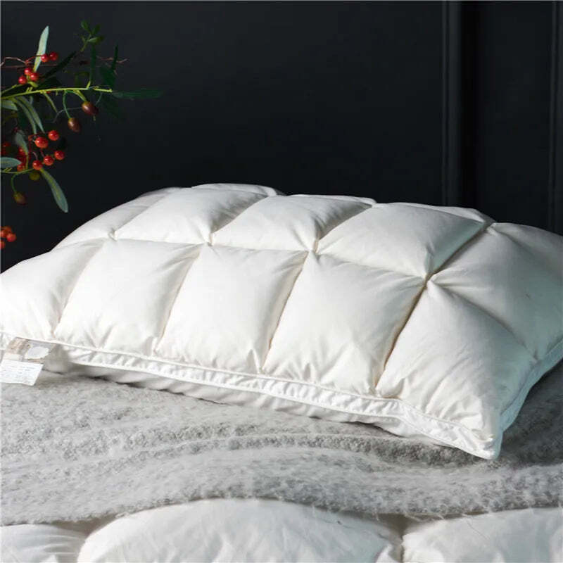 Image of Premium natural goose down pillows with 100% cotton downproof cover